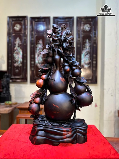 Tượng Hồ Lô Gỗ Trắc Cao 68 Ngang 40 Sâu 19 (cm)