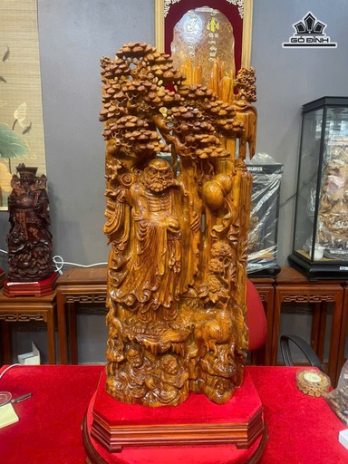 Tượng Đạt Ma Sư Tổ Gỗ Huyết Long Cao 88 Ngang 38 Sâu 20 (cm)