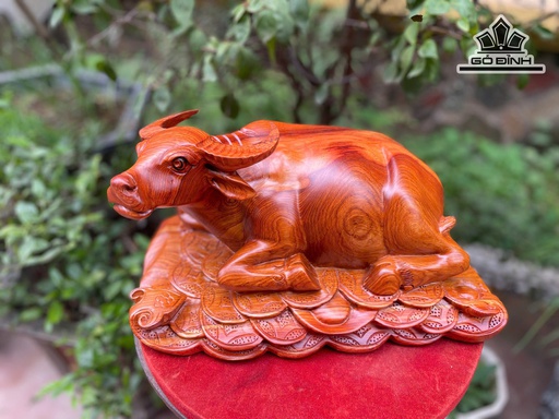 Tượng Trâu Gỗ Hương Cao 19 Ngang 38 Sâu 20 (cm)