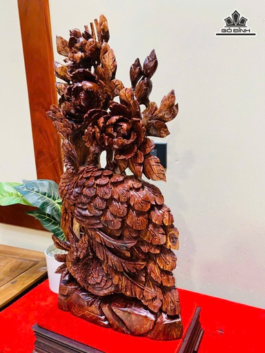 Tượng Phu Thê Viên Mãn Gỗ Cẩm Cao 57 Ngang 28 Sâu 13 (cm)