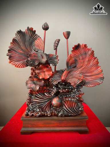 Tượng Cá Xiêm Gỗ Trắc Cao 78 Ngang 68 Sâu 30 (cm)