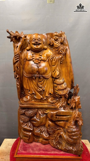 Tượng Phật Di Lặc Nhất Phúc Gỗ Ngọc Am Cao 74 Ngang 45 Sâu 24 (cm)