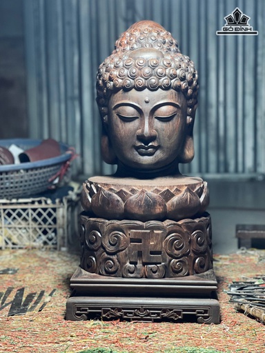Diện Phật A Di Đà Gỗ Trắc Cao 45 Ngang 25 Sâu 24 (cm) - 13kg - Kỷ 25x25x7