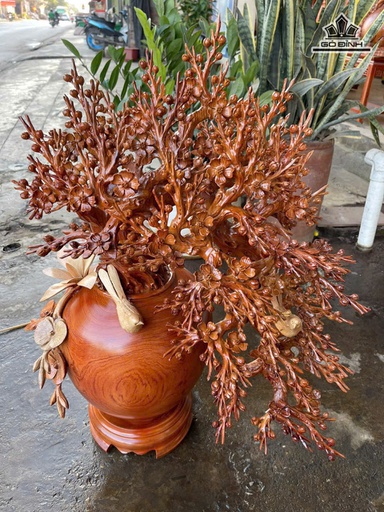 Bình Hoa Mai Gỗ Hương Cao 83 Ngang 65 Sâu 40 (cm)