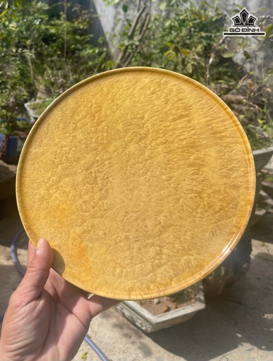 Đĩa Gỗ Trang Trí Gỗ Nu Kháo Dày 3,5 Đường Kính 27 (cm)