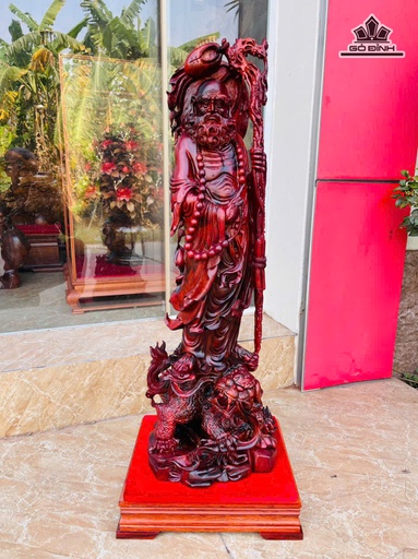 Tượng Đạt Ma Sư Tổ Gỗ Trắc Cao Cả Kỷ 84 Ngang 25 Sâu 22 (cm) - 11kg - Kỷ Cao 8 (cm)