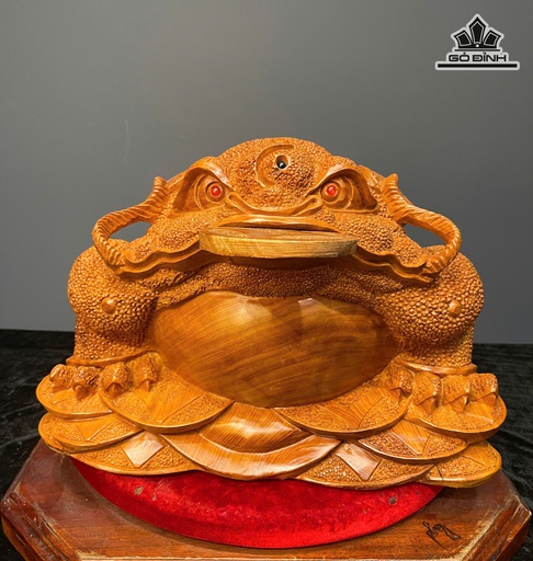 Tượng Thiềm Thừ Gỗ Ngọc Am Cao 30 Ngang 46 Sâu 34 (cm)