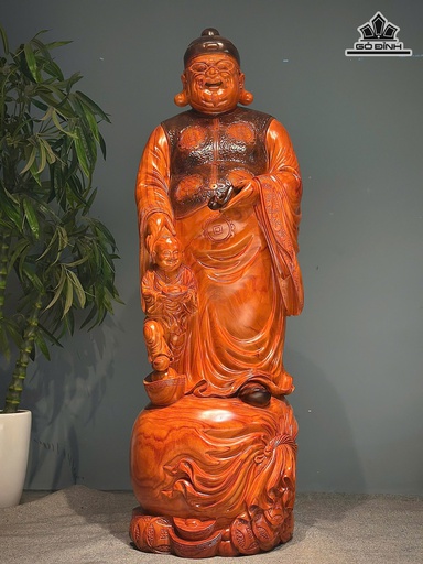 Tác Phẩm Thương Gia Gỗ Hương Đỏ Cao 170 Ngang 52 Sâu 50 (cm)