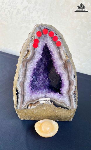 Động Thạch Anh Tím Cộng Sinh Brazil 7A 6,77kg - Cao 23,5 Ngang 15 Sâu 15 (cm)