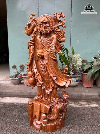 Tượng Đạt Ma Sư Tổ Gỗ Ngọc Am Cao 108 Ngang 43 Sâu 20 (cm)