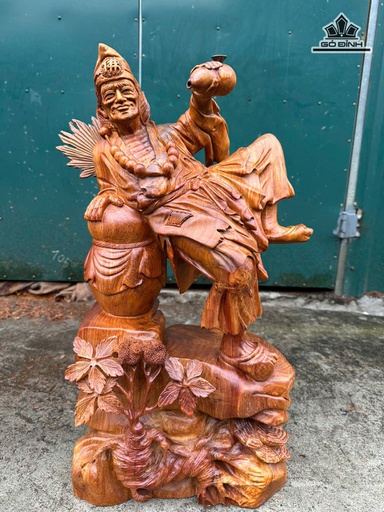 Tượng Tế Công Gỗ Hương Cao 62 Ngang 34 Sâu 20 (cm)