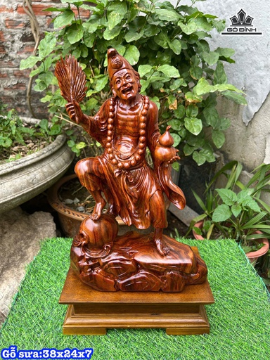 Tượng Tế Công Gỗ Sưa Cao 38 Ngang 24 Sâu 7 (cm)