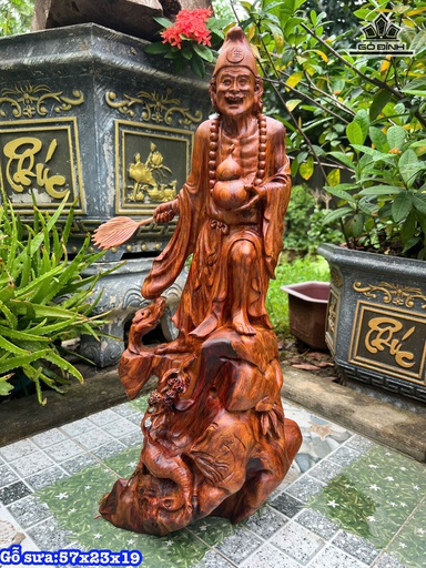 Tượng Tế Công Gỗ Sưa Cao 36 Ngang 28 Sâu 28 (cm)
