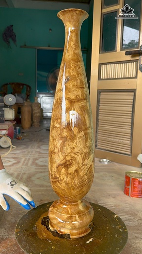 Bình Tỳ Bà Gỗ Nu Nghiến Cao 65 Đường Kính 15 (cm)