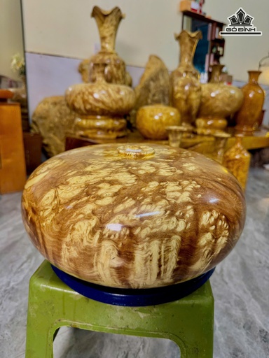 Bình Phú Quý Gỗ Nu Nghiến Cao 15 Đường Kính 33 (cm)