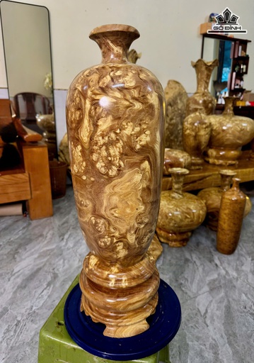 Bình Phú Quý Gỗ Nu Nghiến Cao 58 Đường Kính 18 (cm)