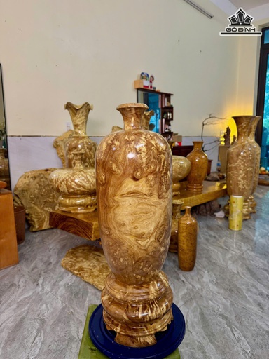 Bình Phú Quý Gỗ Nu Nghiến Cao 60 Đường Kính 19 (cm)