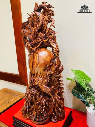 Tượng Nhất Long Gỗ Cẩm Cao 70 Ngang 29 Sâu 22 (cm)