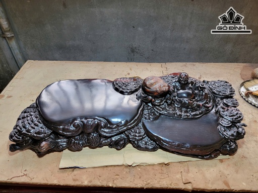 Khay Trà Di Lặc Gỗ Trắc Kích Thước 15x61x31 (cm)