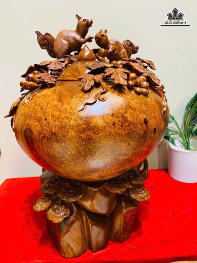 Chum Phú Quý Nho Sóc Gỗ Nu Hương Cao 50 Ngang 40 Sâu 35 (cm)
