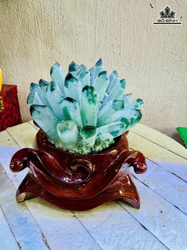 Bụi Đá Thạch Anh Xanh Cao 18 Ngang 15 (cm) 1,9kg Cả Đế