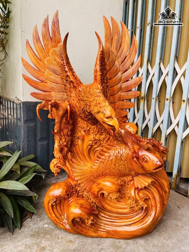 Tượng Đại Bàng Gỗ Hương Cao 80 Ngang 50 Sâu 28 (cm) - 20kg