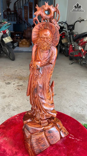 Tượng Đạt Ma Sư Tổ Gỗ Cẩm Cao 57 Ngang 21 Sâu 18 (cm)