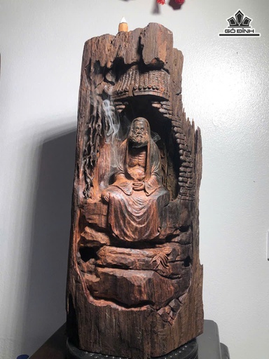 Tượng Đạt Ma Thiền Gỗ Trắc Cao 55 Ngang 27 Sâu 22 (cm)