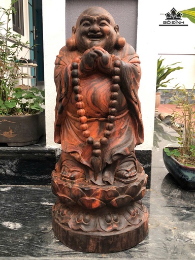Tượng Phật Di Lặc Chúc Phúc Gỗ Trắc Cao 50 Ngang 22 Sâu 22 (cm)