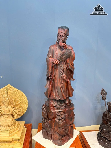 Tượng Gia Cát Lượng Gỗ Trắc Cao 100 Ngang 31 Sâu 25 (cm)