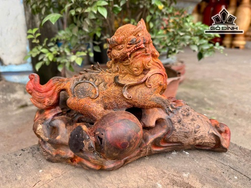 Tượng Nghê Gỗ Nu Trắc Cao 18 Ngang 31 Sâu 16 (cm)