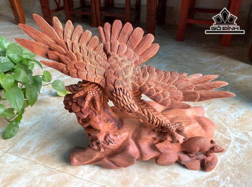 Tượng Đại Bàng Gỗ Hương Cao 40 Ngang 52 Sâu 20 (cm) - 7kg