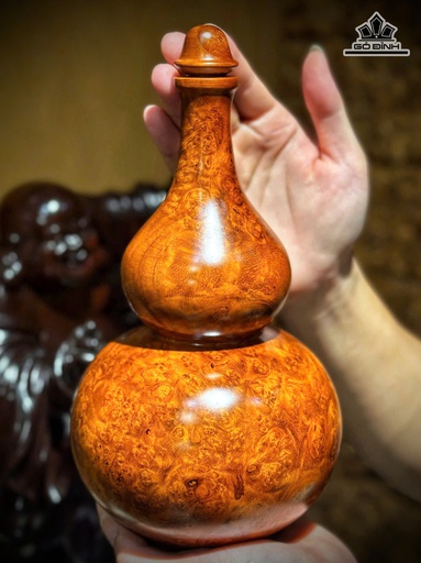 Bình Hồ Lô Gỗ Nu Hương Cao 25,5 Đường Kính 14,5 (cm)