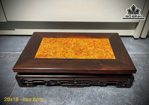 Kỉ Triện Gỗ Trắc Ván Nu Hương Cao 6 - KT 28x18 (cm)
