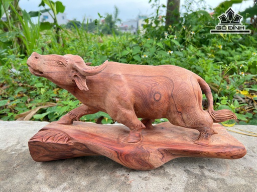 Tượng Trâu Gỗ Hương Cao 23 Ngang 43 Sâu 15 (cm) - 5kg