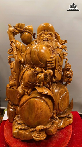 Tượng Ông Thọ Gỗ Ngọc Am Cao 83 Ngang 62 Sâu 50 (cm) - 70kg