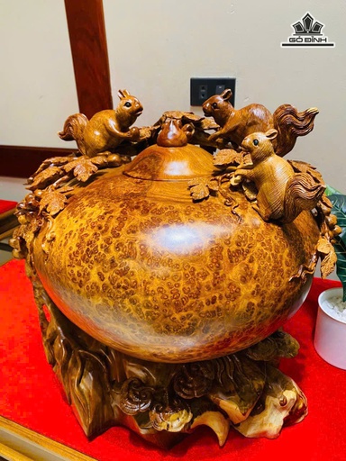 Chum Phú Quý Nho Sóc Gỗ Nu Hương Cao 52 Ngang 56 Sâu 43 (cm)