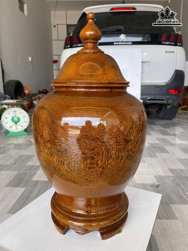 Chum Nắp Gỗ Mun Đuôi Công Cao 59 Đường Kính 32 (cm)