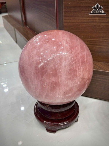 Bi Cầu Đá Thạch Anh Hồng Đường Kính 21 (cm) - 17,1kg