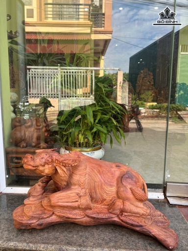 Tượng Trâu Gỗ Cẩm Cao 25 Ngang 50 Sâu 25 (cm)