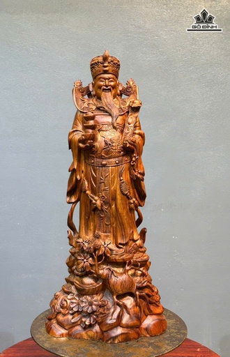 Tượng Thần Tài Gỗ Sưa Cao 60 Ngang 28 Sâu 20 (cm)