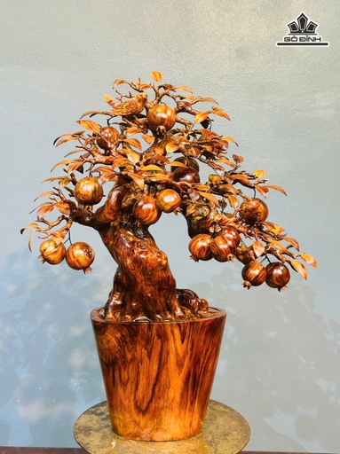 Cây Lựu Bonsai Gỗ Sưa Cao 70 Ngang 58 Sâu 20 (cm)