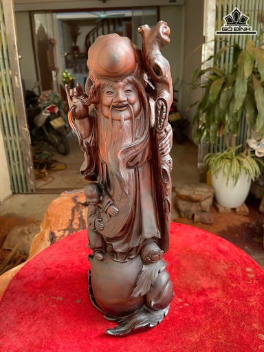 Tượng Ông Thọ Gỗ Trắc Cao 42 Ngang 16 Sâu 17 (cm)