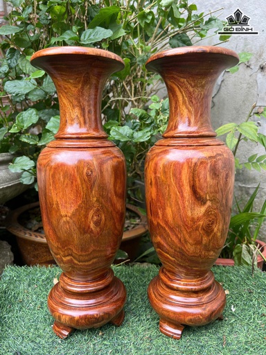 Cặp Lọ Gỗ Sưa Cao 39 Đường Kính 12 (cm)
