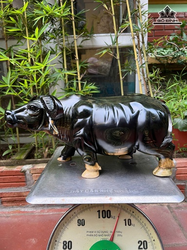 Tượng Trâu Gỗ Mun Cao 20 Ngang 41 Sâu 18 (cm)