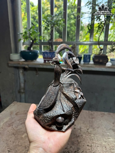 Tượng Bọ Ngựa Trang Trí Gỗ Trắc Cao 18,5 Ngang 15 Sâu 12 (cm)