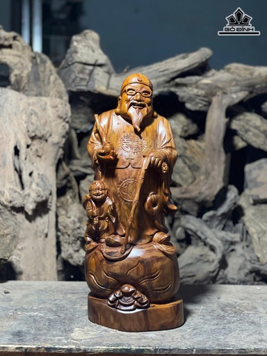 Cụ Thương Gia Gỗ Sưa Cao 55 Ngang 21 Sâu 16 (cm)