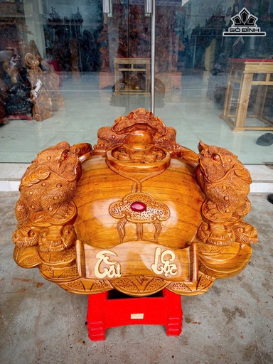 Tam Cóc Trấn Chum Tiền Gỗ Ngọc Am Cao 28 Ngang 50 Sâu 43 (cm)