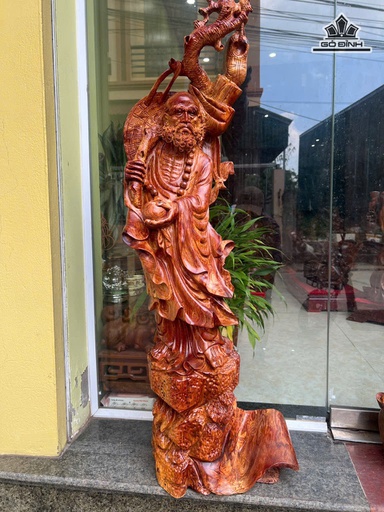 Tượng Đạt Ma Sư Tổ Gỗ Cẩm Cao 106 Ngang 30 Sâu 28 (cm)